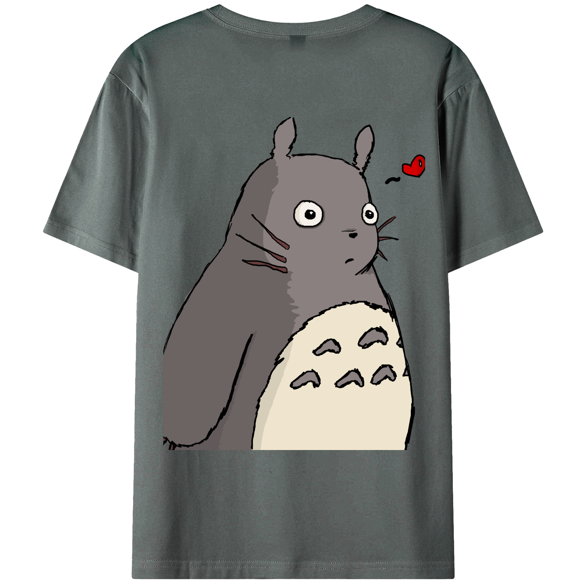 （画像用） となりのトトロ 草壁メイ 草壁サツキ My Neighbor Totoro Satsuki Kusakabe Mei Kusakabe 綿100％ メンズ半袖Tシャツ（バックプリント） 通気性